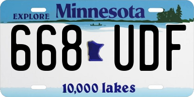 MN license plate 668UDF