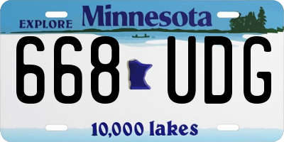 MN license plate 668UDG