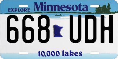 MN license plate 668UDH
