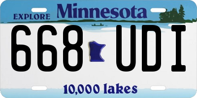 MN license plate 668UDI