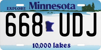 MN license plate 668UDJ