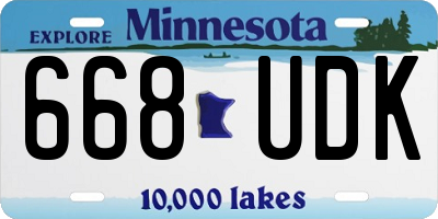 MN license plate 668UDK