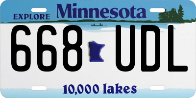 MN license plate 668UDL