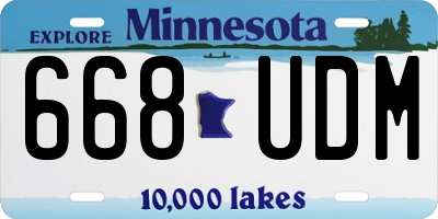 MN license plate 668UDM