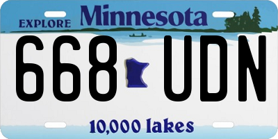 MN license plate 668UDN