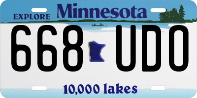 MN license plate 668UDO