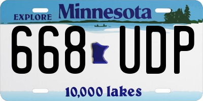 MN license plate 668UDP