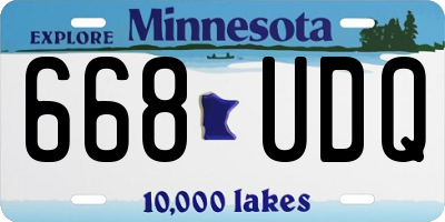 MN license plate 668UDQ