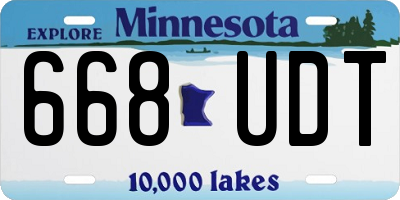 MN license plate 668UDT