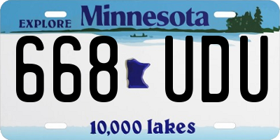 MN license plate 668UDU