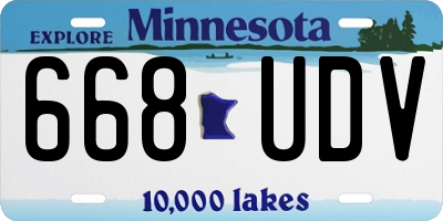 MN license plate 668UDV