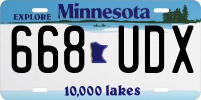 MN license plate 668UDX