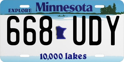 MN license plate 668UDY