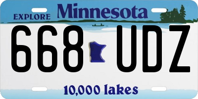 MN license plate 668UDZ