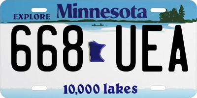 MN license plate 668UEA