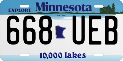 MN license plate 668UEB