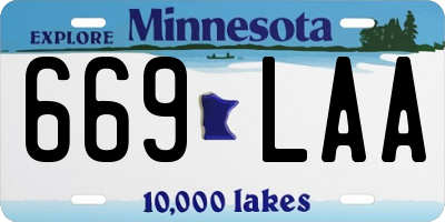 MN license plate 669LAA