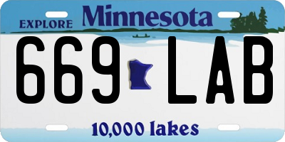 MN license plate 669LAB
