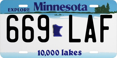 MN license plate 669LAF