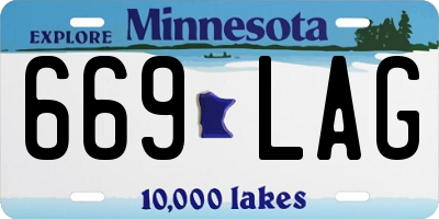 MN license plate 669LAG