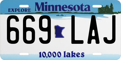 MN license plate 669LAJ