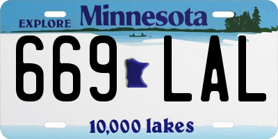 MN license plate 669LAL