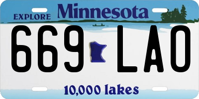 MN license plate 669LAO