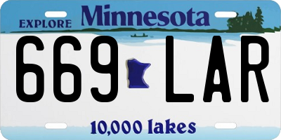 MN license plate 669LAR