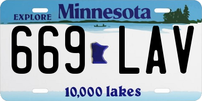 MN license plate 669LAV