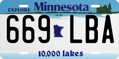 MN license plate 669LBA