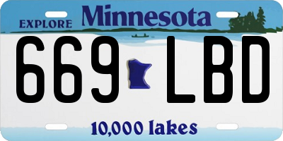 MN license plate 669LBD