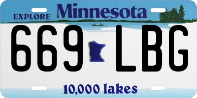 MN license plate 669LBG
