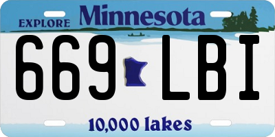 MN license plate 669LBI