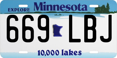 MN license plate 669LBJ