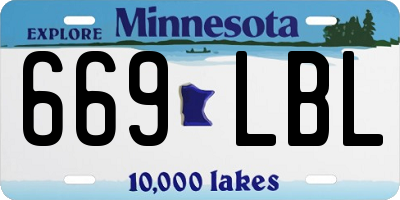 MN license plate 669LBL