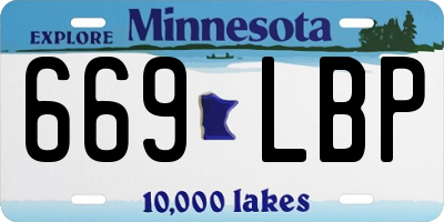 MN license plate 669LBP