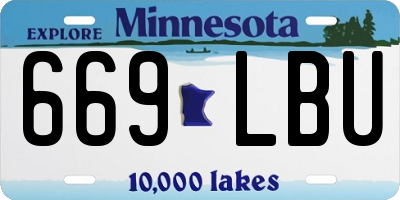 MN license plate 669LBU
