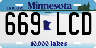 MN license plate 669LCD