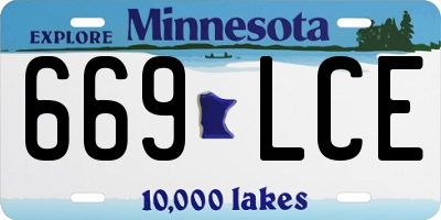 MN license plate 669LCE