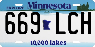 MN license plate 669LCH