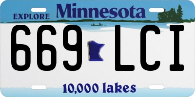MN license plate 669LCI