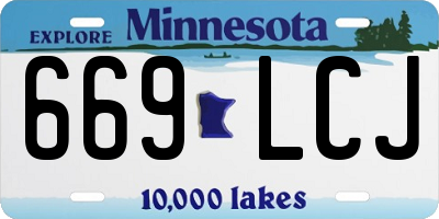 MN license plate 669LCJ