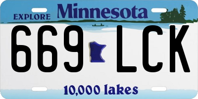 MN license plate 669LCK
