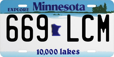 MN license plate 669LCM