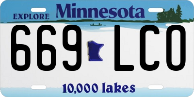 MN license plate 669LCO