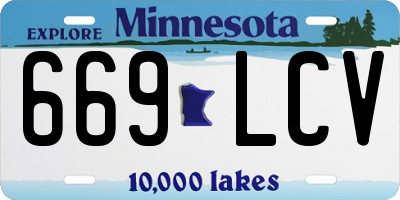 MN license plate 669LCV
