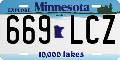 MN license plate 669LCZ