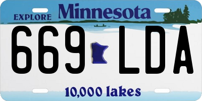 MN license plate 669LDA