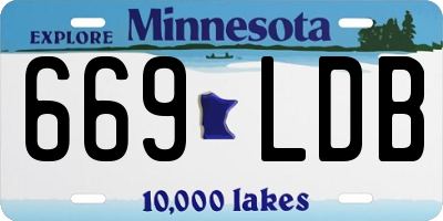 MN license plate 669LDB