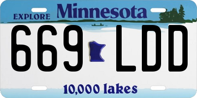 MN license plate 669LDD